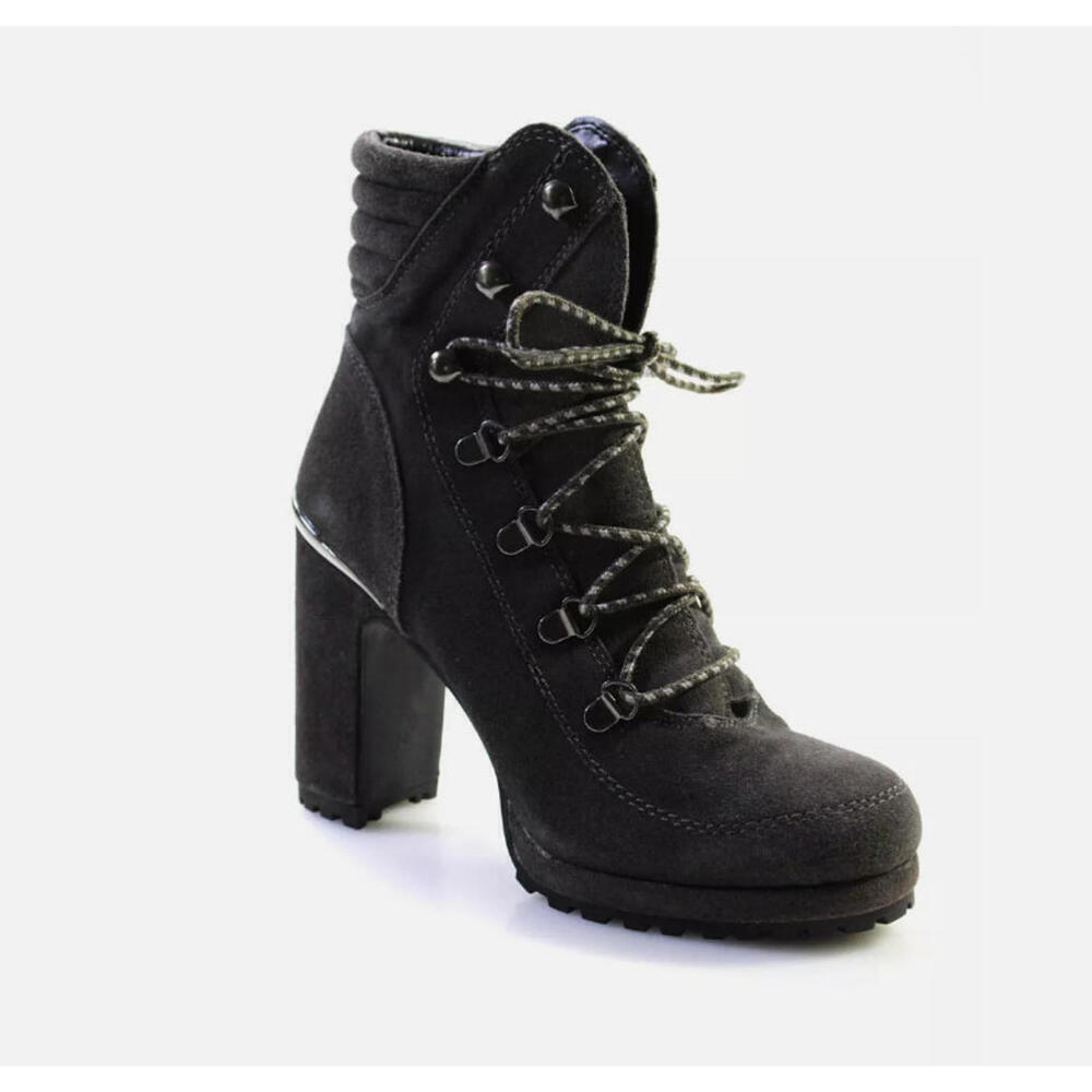 DKNY White Lenni Lace Up Leather Boots Women's 6M New